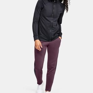 NWT Women's Under Armour Tech Terry Pants 1347423 XS  Wine/Black